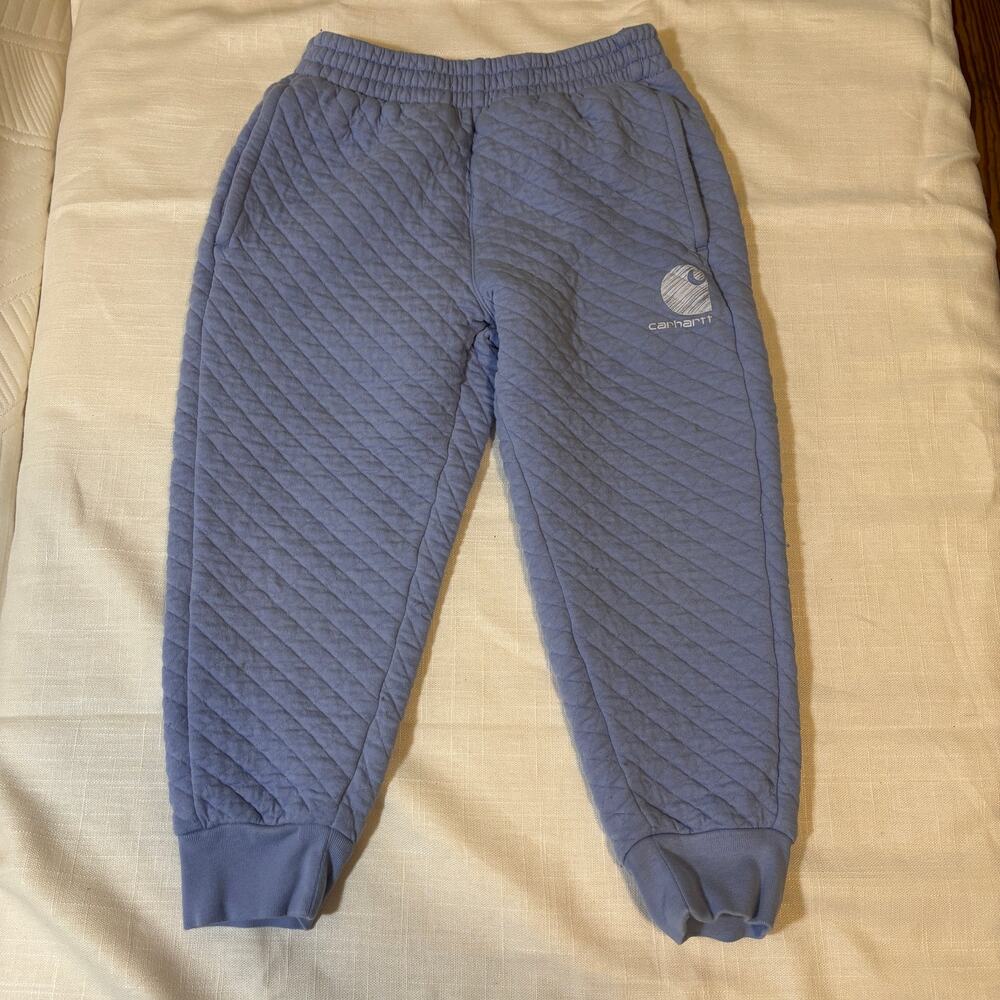 Carhartt Kids Size 7 XS Quilted Jogger Pants Blue Lavender Cotton BN94